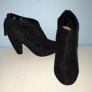 Pink and Pepper suede heel booties